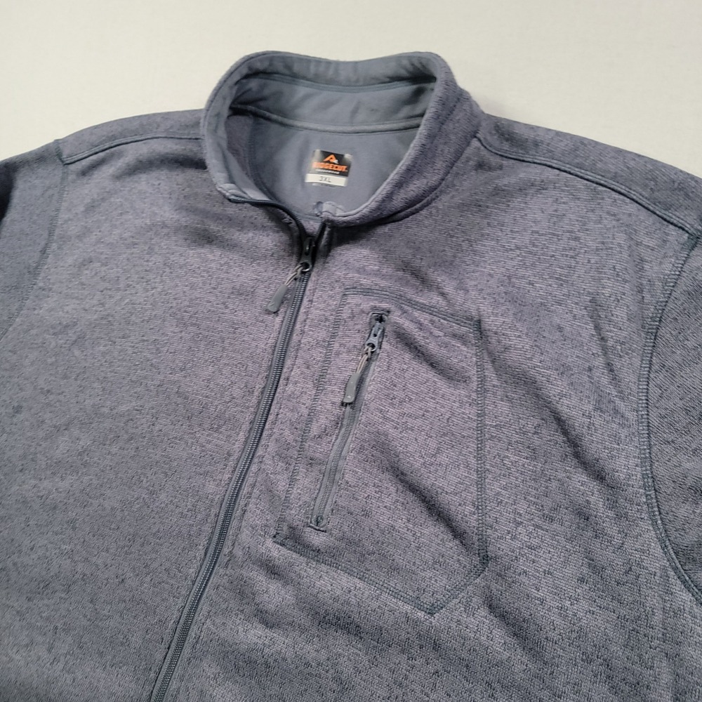 Ridgecut Toughwear Fleece Jacket Mens 3XL Gray Heather Full Zip Sweater Workwear